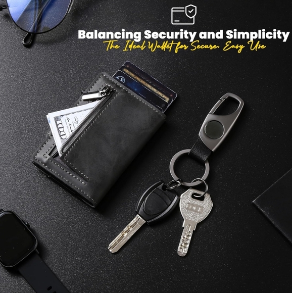 Metal Wallet with Keychain - Picture 3 of 5